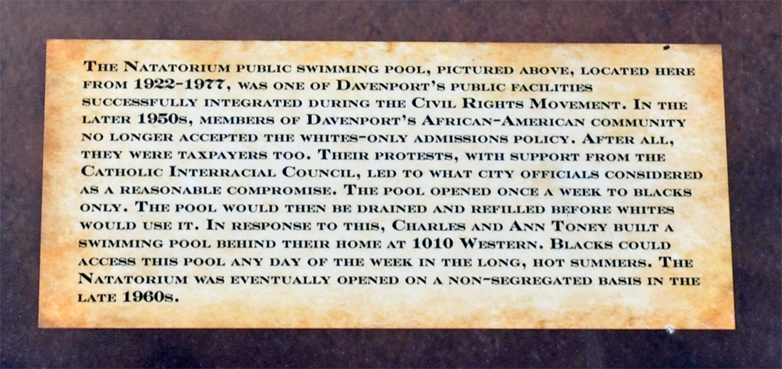 sign about the Natatorium public swimming pool