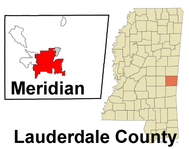 MS map showing location of Meridian