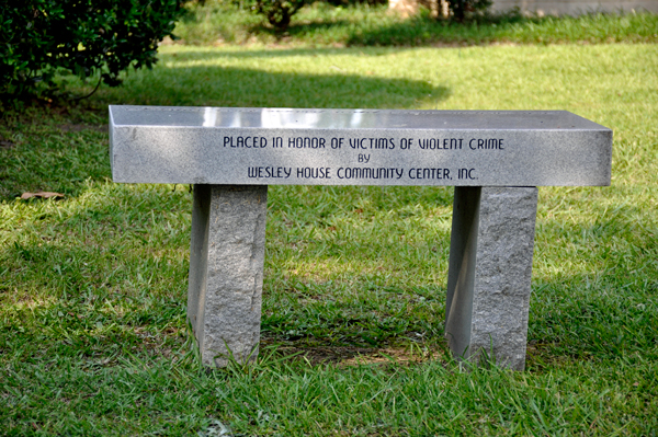 bench placed in honor of Victims of Violent Crime