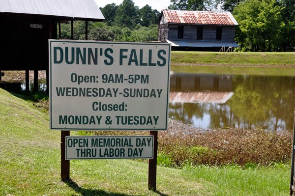 sign: Dunn's Falls