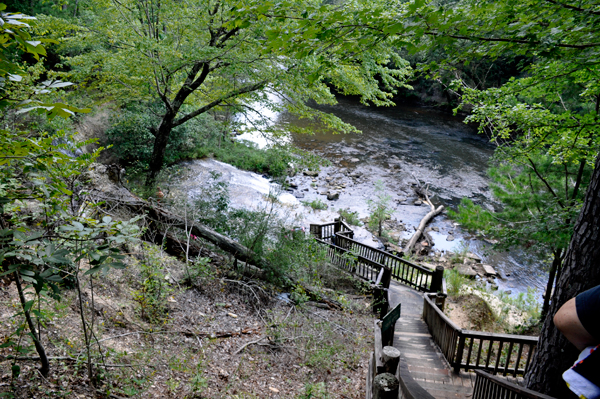 the stairs down to Dunn's Falls