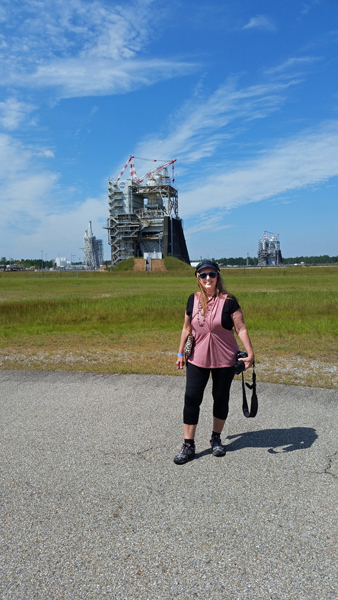 Karen Duquette by the 3 Rocket Engine Test complexes