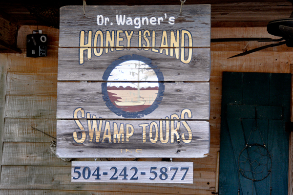 Dr. Paul Wager's Honey Island Swamp Tour sign