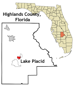 Florida map showing location of Lake Placid