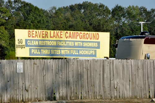 Beaver Lake Campground sign