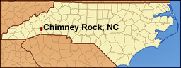 map of NC showiling location of Chimney Rock