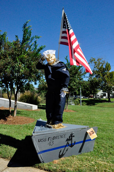 Navy Sailor scarecrow & USS Florence