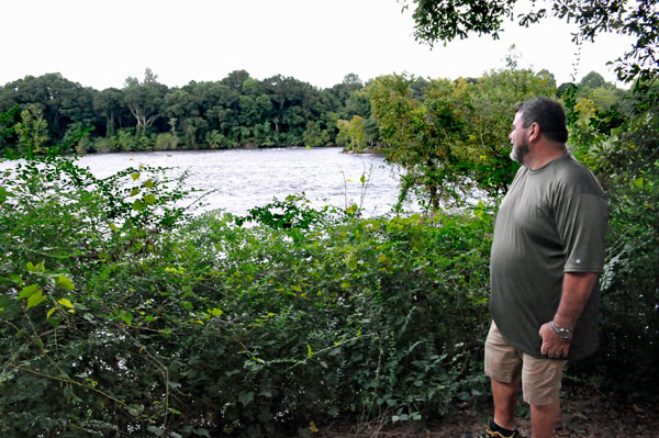 John viewing the Catawba River