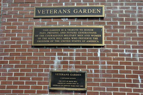 Veterans Garden monument wall