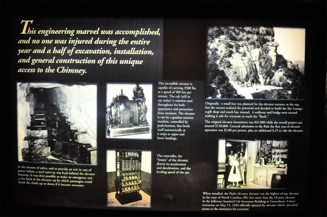 sign telling about the engineering of Chimney Rock