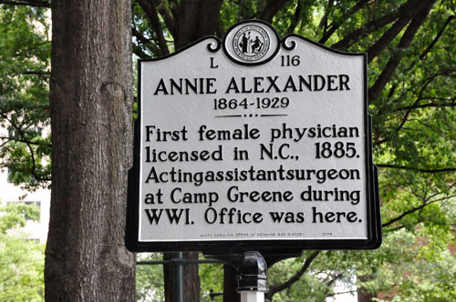 sign about Annie Alexander