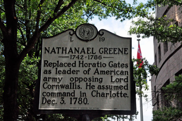 sign about Nathanal Greene