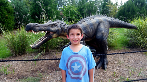 Anthony and a dinosaur