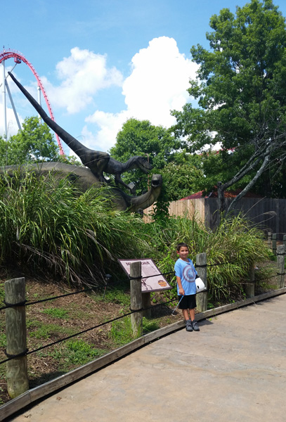 Anthony and a dinosaur