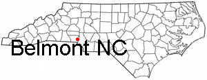 North Carolina map showing location of Belmont