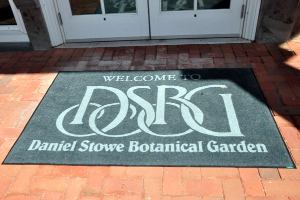 welcome mat at Daniel Stowe Botanical Garden
