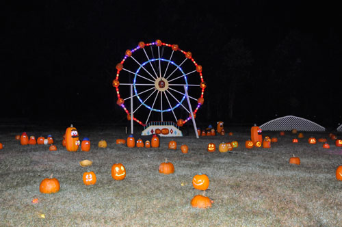 ferris wheel and pumpkins