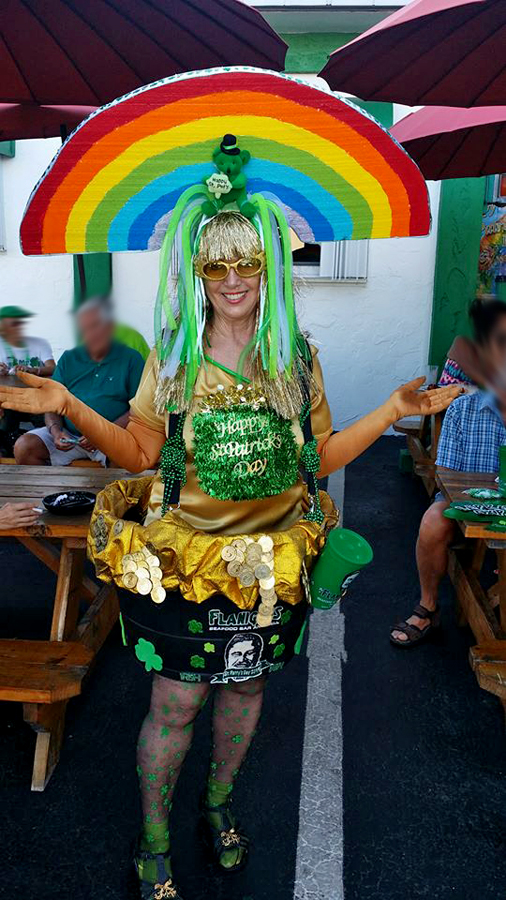 Karen Duquette and her pot of gold costume