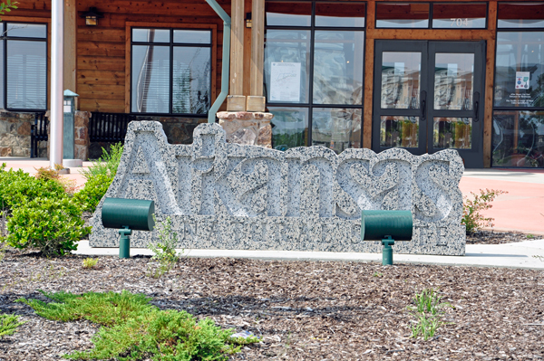 Arkansas stone carving at Arkansas Welcome Center