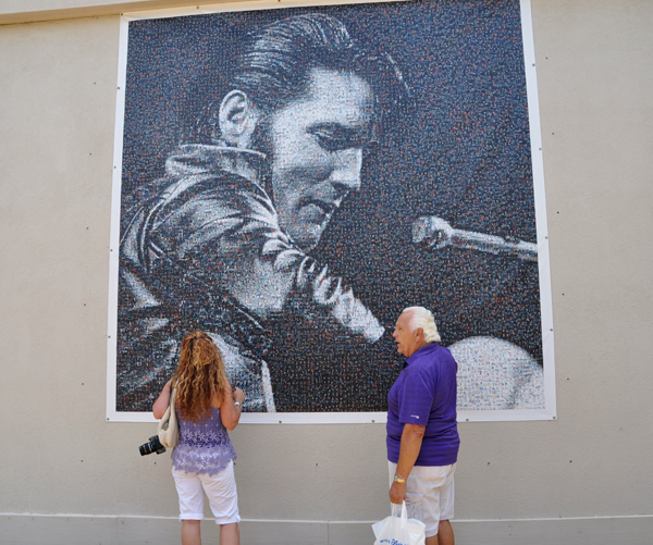 an amazing mosiac mural of Elvis