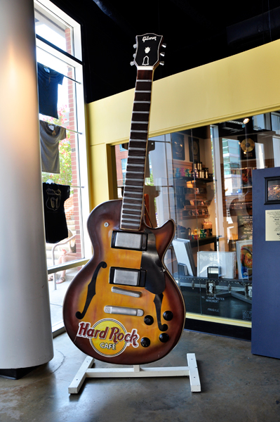 Large guitar inside the Rock N Soul Museum