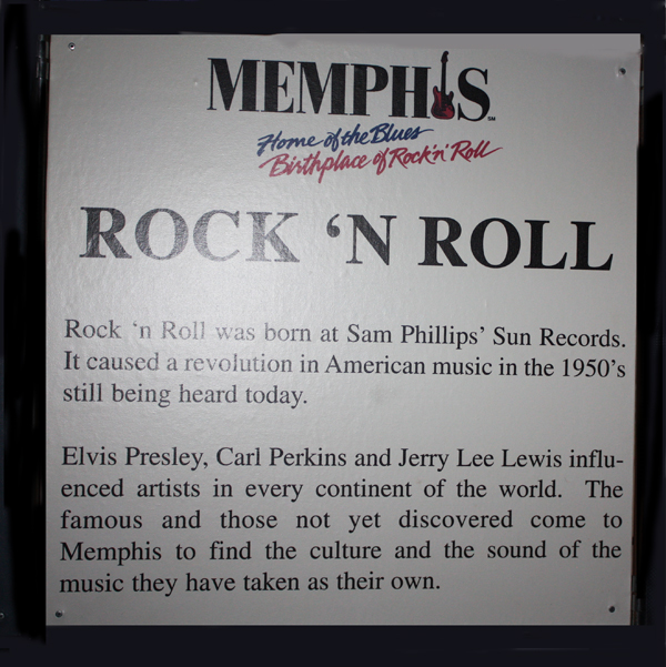 sign about Memphis and Rock 'N Roll