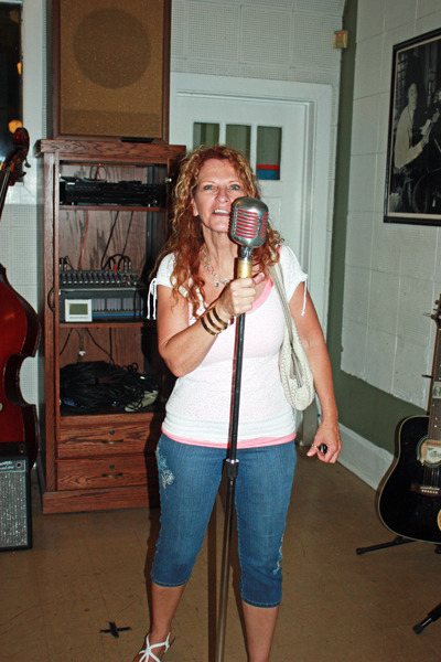 Ilse BLahak singing at Sun Studio in Memphis.