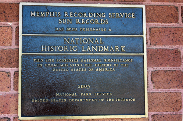 sign: Sun Studio is a National Historic Landmark