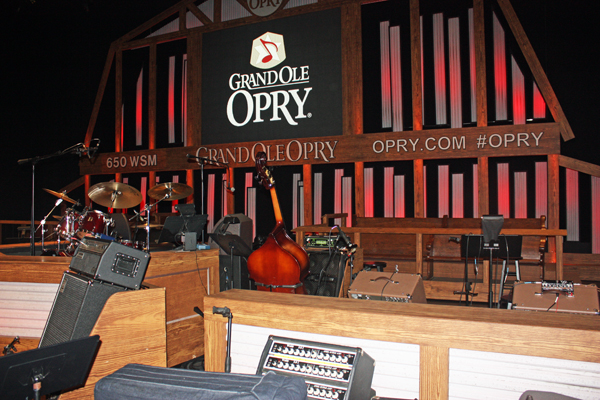 The Grand Ole Opry istruments on stage