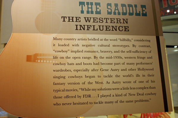 sign about the western influence in country music