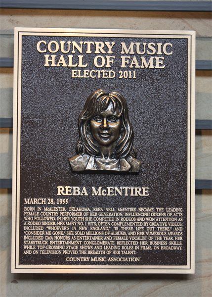 Reba McEntire  Hall of Fame plaque