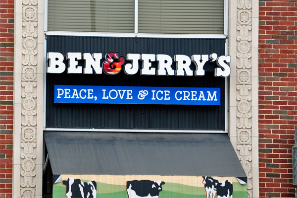 Ben and Jerrry's iice cream sign