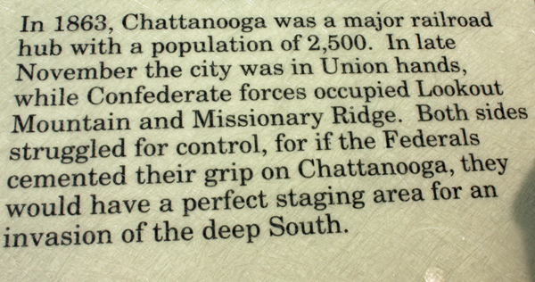sign about Chattanooga and Lookout Mountain
