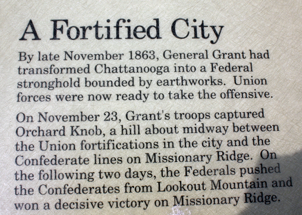 sign about the capture of Orchard Knob