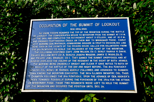 sign about the occupation of the summit of Lookout