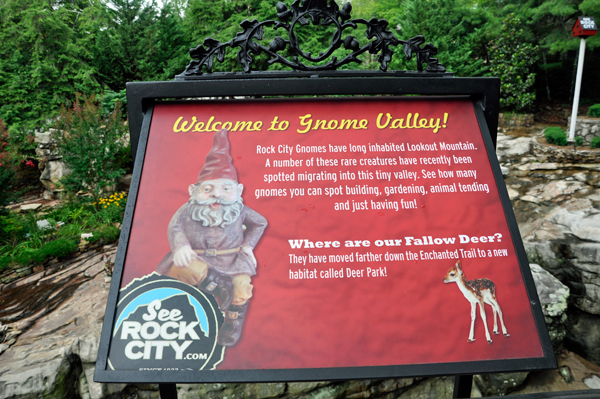 welcome to Gnome Valley sign