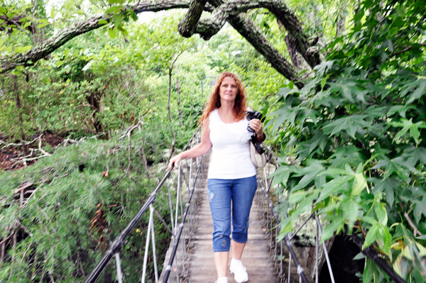 Ilse Blahak on Swing-A-Long Bridge at Rock City