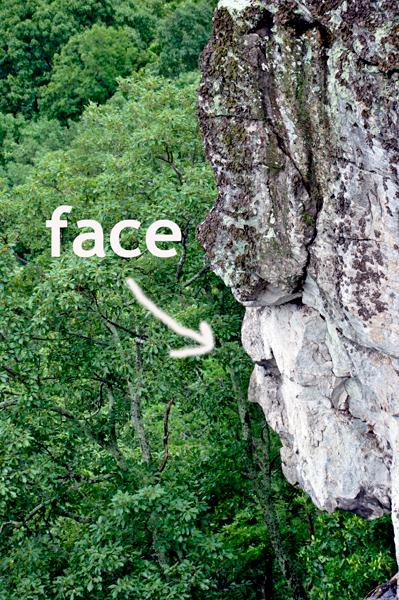 face profile in the cliff 
