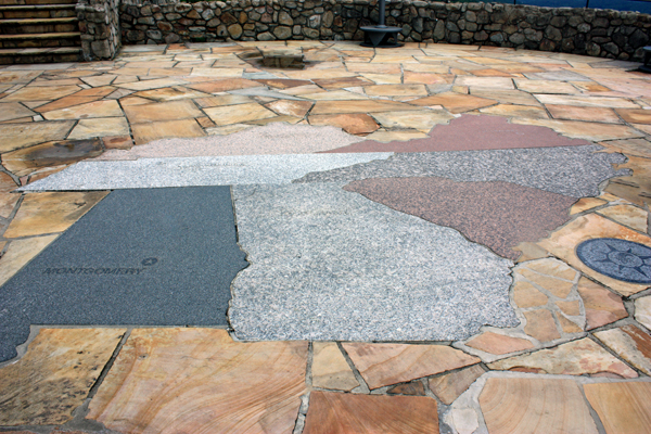patio with layout of the seven states seen from Lover's Leap