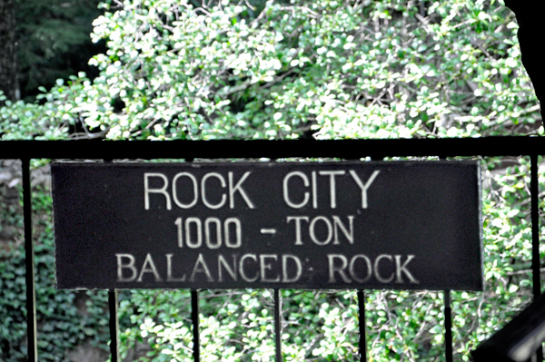 Rock City 1,000 Ton Balanced Rock sign