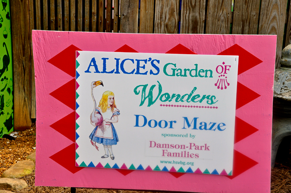 Alice's Garden Door Maze sign