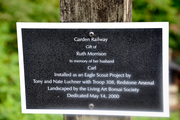 sign about the Garden Railway