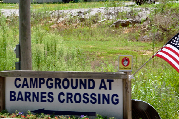 sign: The Campground at Barnes Crossing 