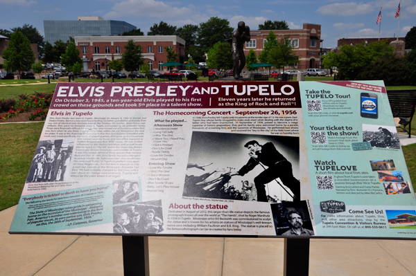 sign about Elvis Presley and Tupelo