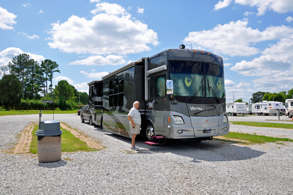 Lee Duquette and the RV of the two RV Gypsies