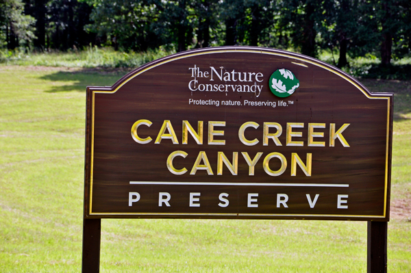welcome sign to Cane Creek Canyon Nature Preserve