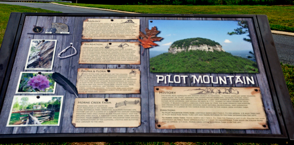 sign about Pilot Mountain
