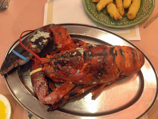 Karen's annual 7-pound birthday lobster