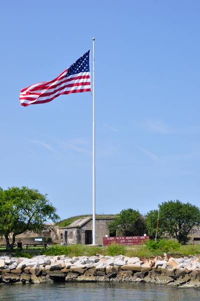 USA flag at Fort Wool