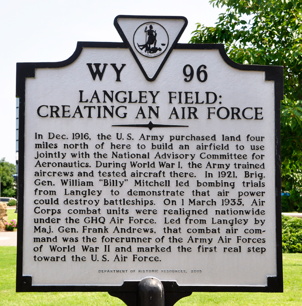 sign about Langley Field